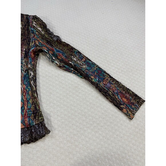 Alberto Makali Artsy Ruched Plisse Top Ruffle Asymmetric | Est. Size Large - Picture 9 of 14